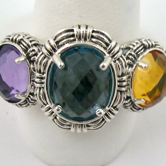 Hilary Joy 4.16ct Multigem 3-Stone Ring - Picture 7 of 12